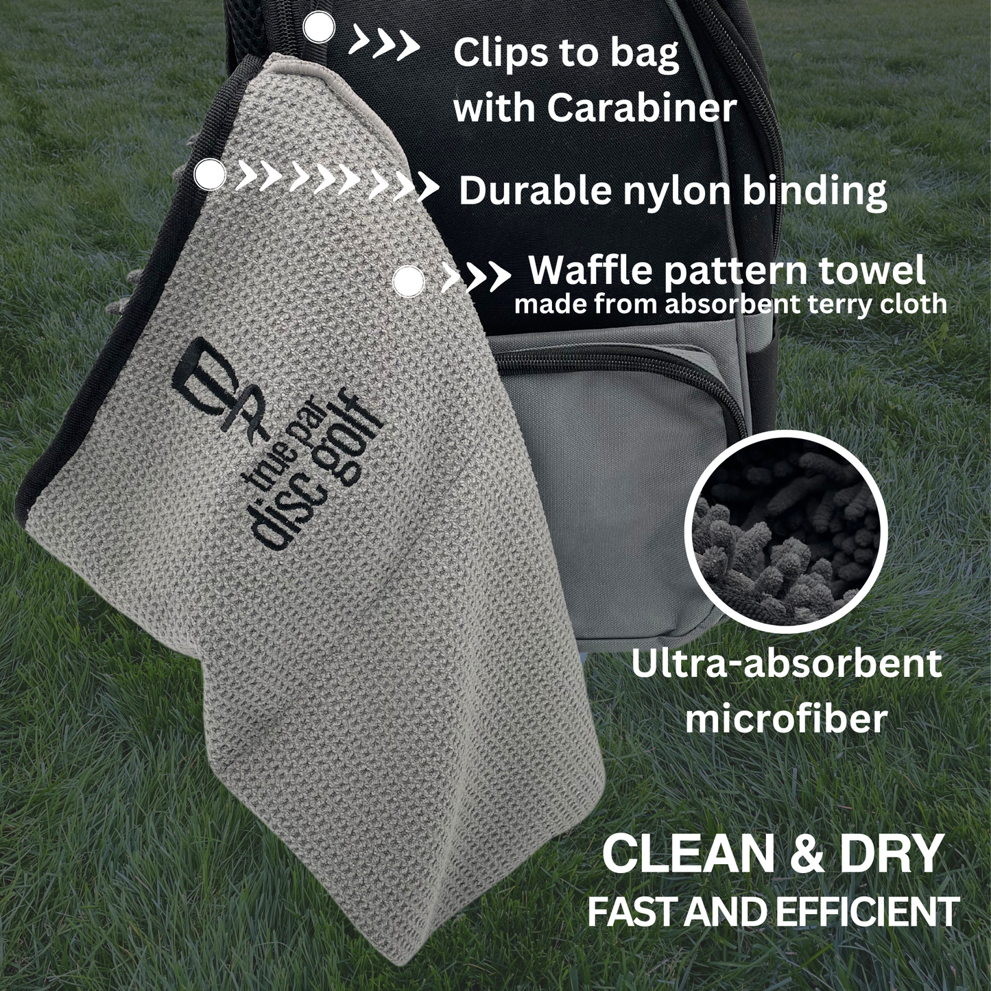 DISC GOLF TOWEL AND CLEANING TOOL COMBO